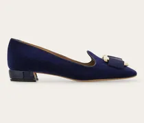 Damen Loafer in Mokassin-Machart mit Gancini Blau Größe 5