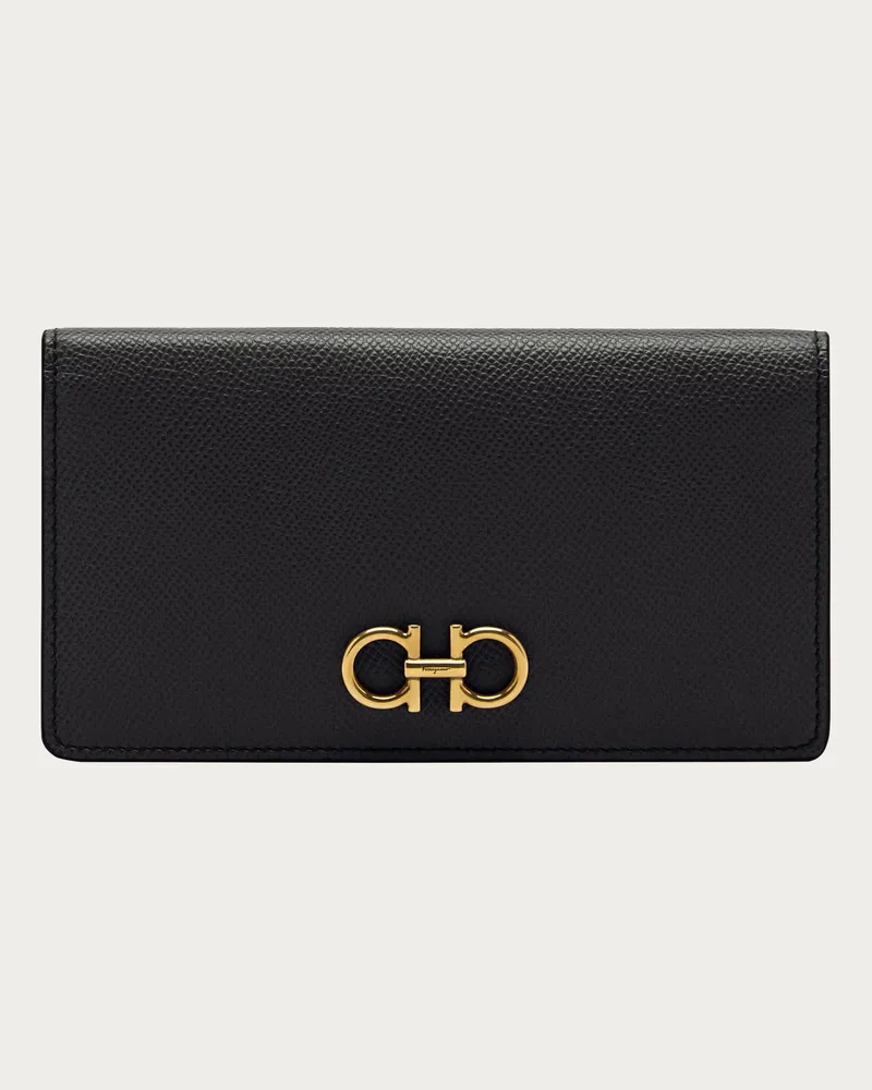 Ferragamo Damen Gancini-Brieftasche Schwarz Schwarz