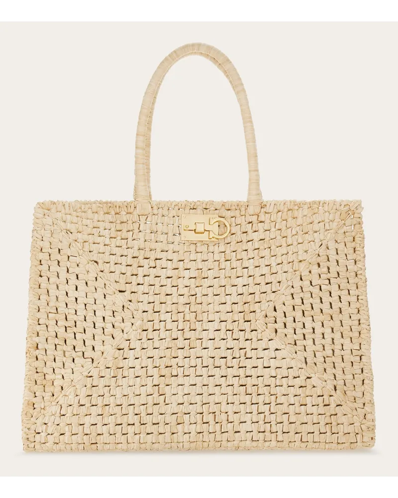 Ferragamo Damen Ferragamo Studio box bag (XL) Beige Braun