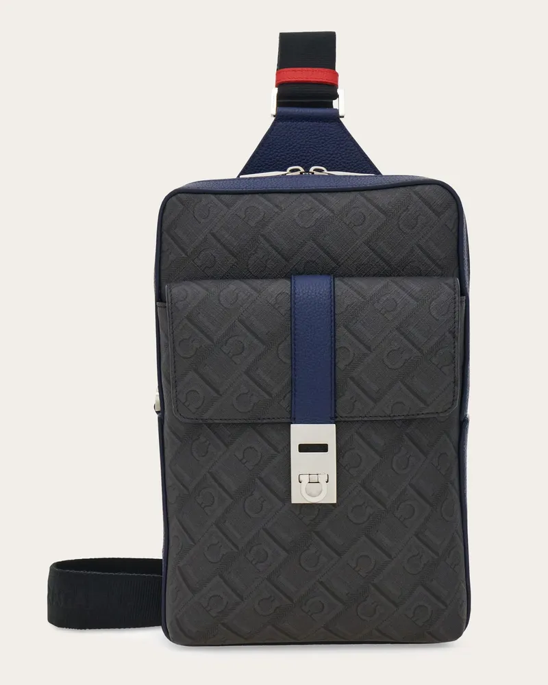 Ferragamo Herren Einschulter-Rucksack - Citymatch Capsule Blau Blau