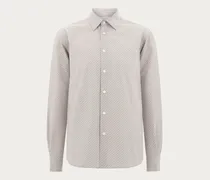 Herren Ferragamo Monogram Oberhemd Weiß