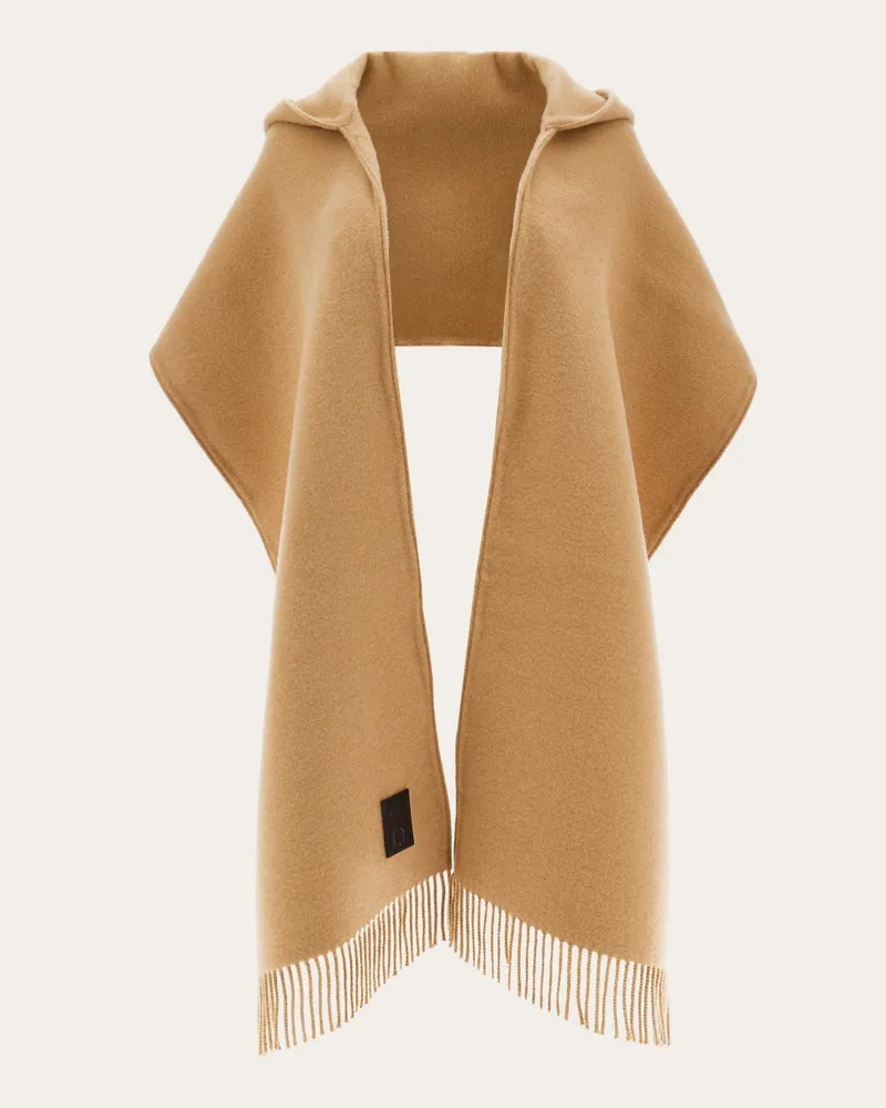Ferragamo Damen Hybrid-Stola mit Kapuze Beige Beige