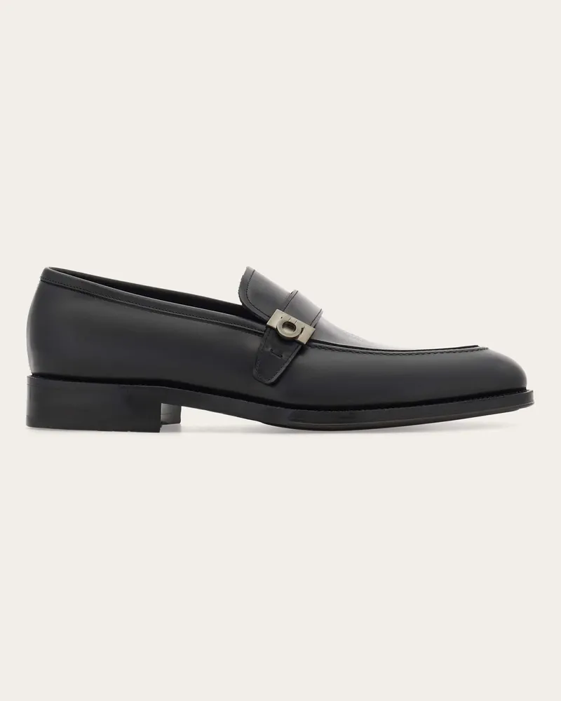 Ferragamo Herren Loafer in Mokassin-Machart mit Hug Schnalle Schwarz Größe Schwarz