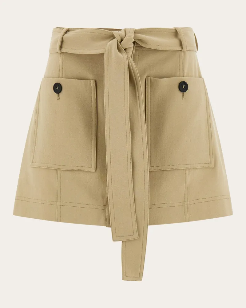 Ferragamo Damen Minirock mit aufgesetzten Taschen Beige Braun