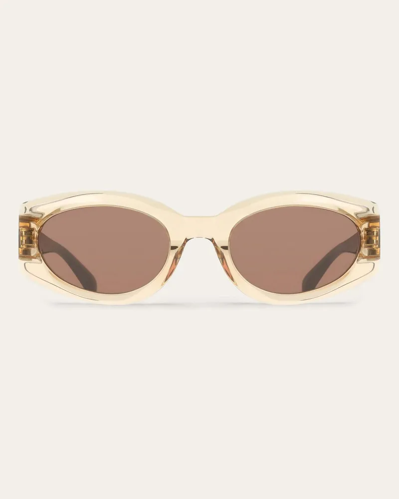 Ferragamo Damen Rechteckige Sonnenbrillen Braun Braun