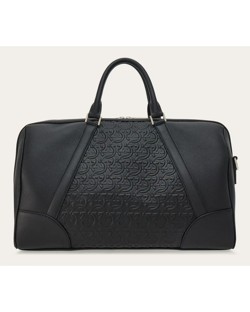 Ferragamo Herren Duffle-Tasche mit Gancini-Prägung Schwarz Schwarz