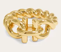 Damen Gancini Halstuchring Torchon Gold