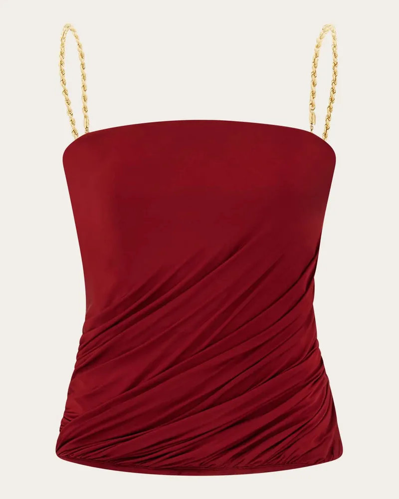 Ferragamo Damen Top mit Drapierung Rot Rot