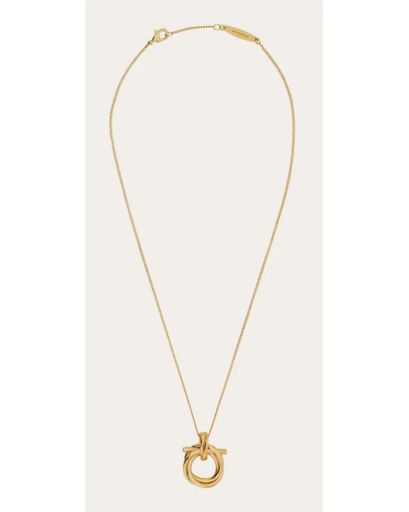 Ferragamo Damen Kette mit Gancini-Anhänger Gold Gold