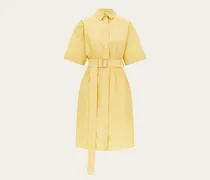 Damen Hemdkleid aus Baumwolle und Seide Gelb