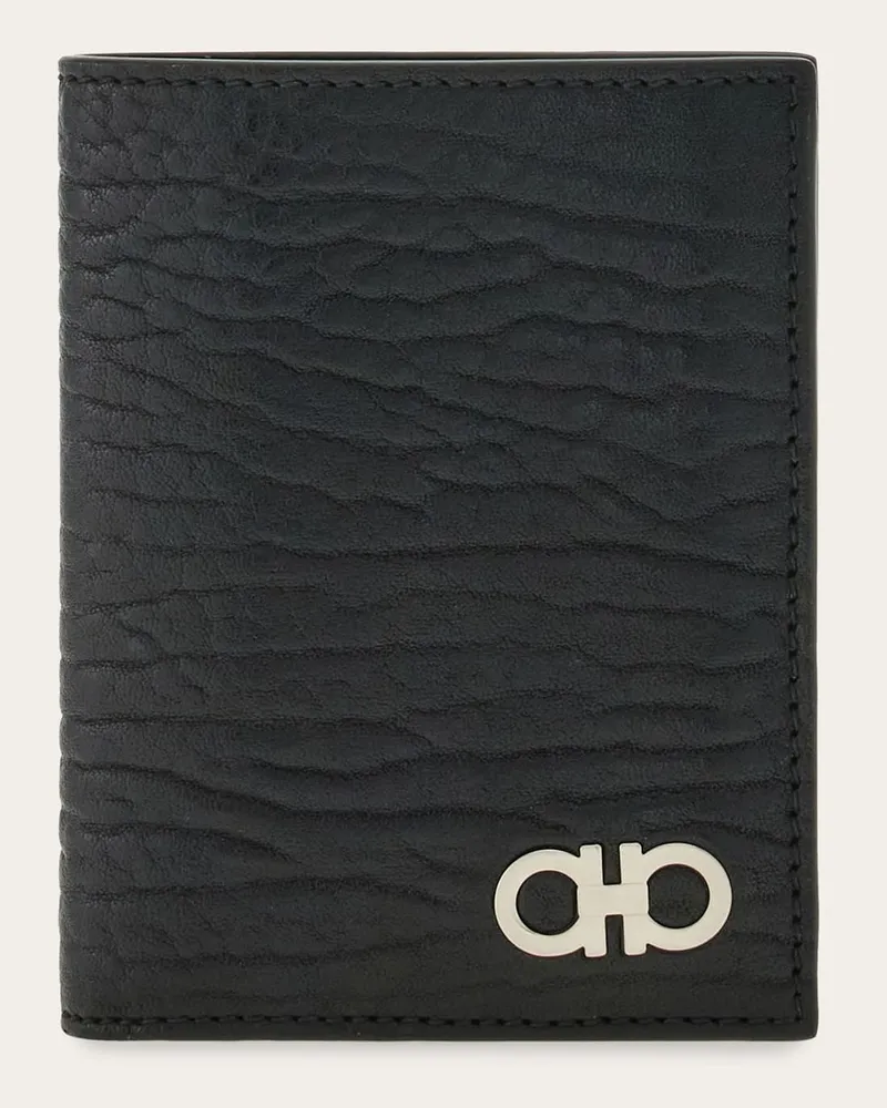 Ferragamo Herren Gancini Kreditkartenetui Schwarz Schwarz