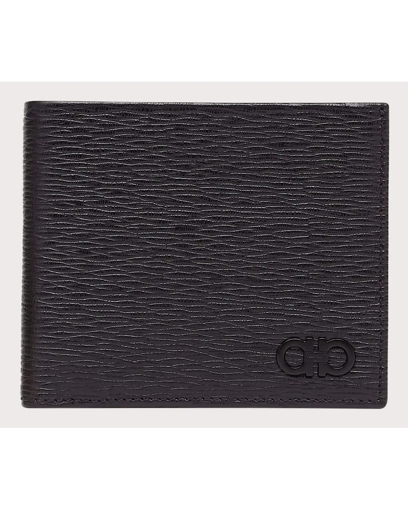 Ferragamo Herren Gancini Portemonnaie Schwarz Schwarz