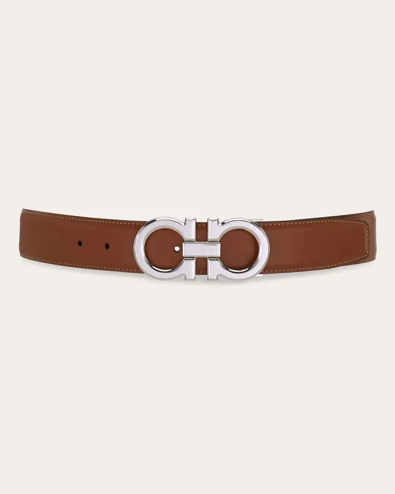 Ferragamo Herren Verstellbarer Gancini Wendegürtel Braun Braun