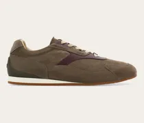 Herren Sneaker aus Veloursleder Grau Größe