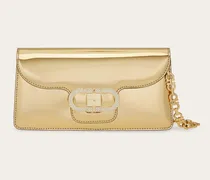 Damen Täschchen mit Doppel-Gancini Kette Gold