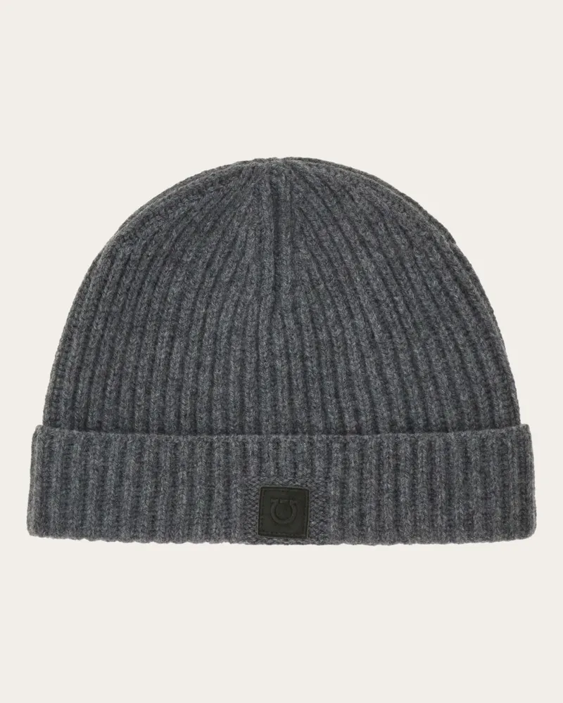 Ferragamo Damen Strick-Beanie Grau Grau