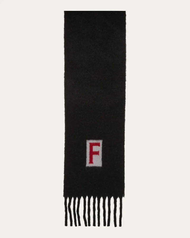 Ferragamo Herren Schal mit Jacquard-Detail Schwarz Schwarz