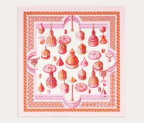 Damen Seidenhalstuch mit Renaissance-Geometrien-Print Rosa