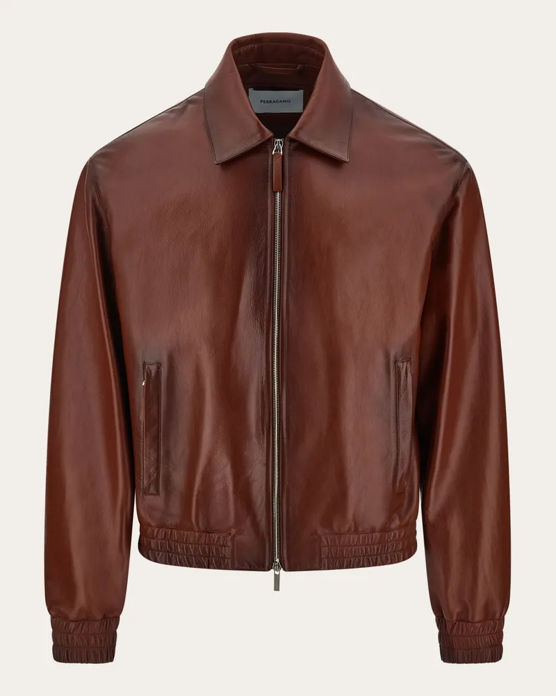 Ferragamo Herren Nappa-Blouson Braun Braun