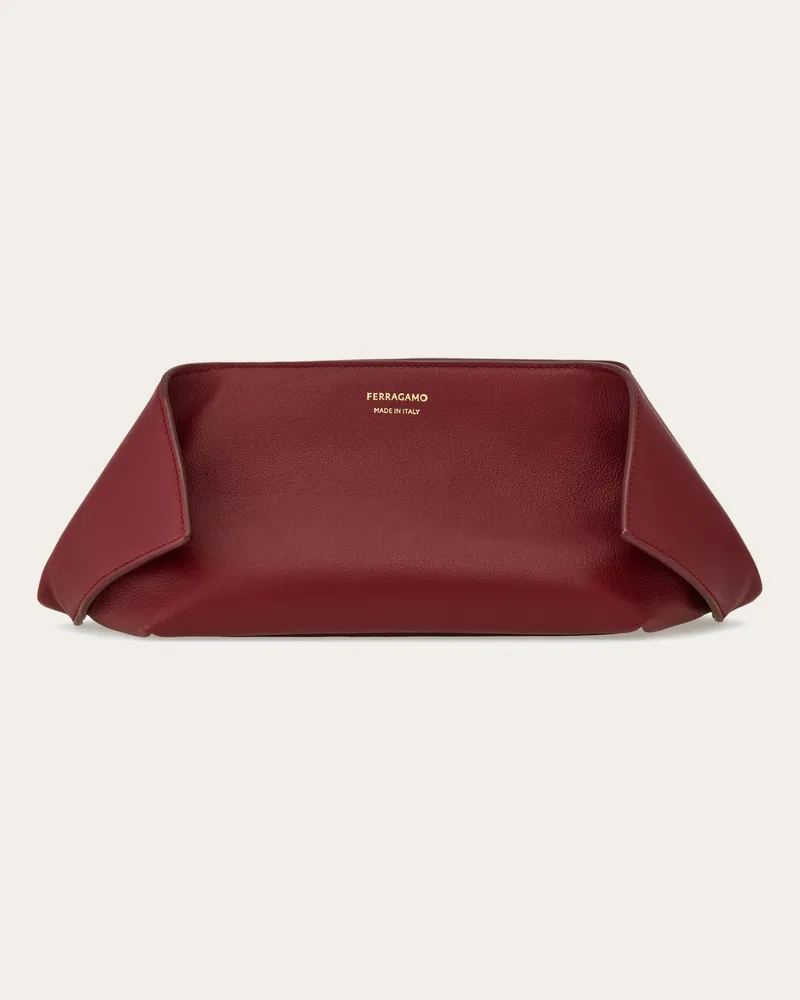 Ferragamo Damen Gefaltete Pouch-Tasche Rot Rot