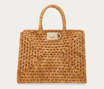 Damen Ferragamo Studio box bag (M) Beige