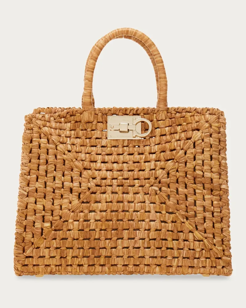 Ferragamo Damen Ferragamo Studio box bag (M) Beige Beige