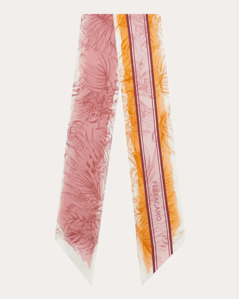 Ferragamo Damen Mini-Bandeau-Tuch mit Gravure-Print Orange Orange