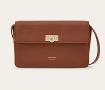 Damen Flache Gancini Minibag Braun