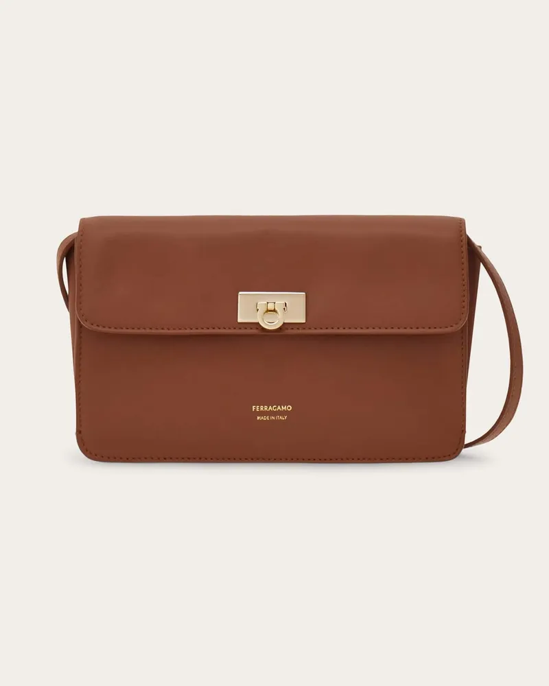 Ferragamo Damen Flache Gancini Minibag Braun Braun