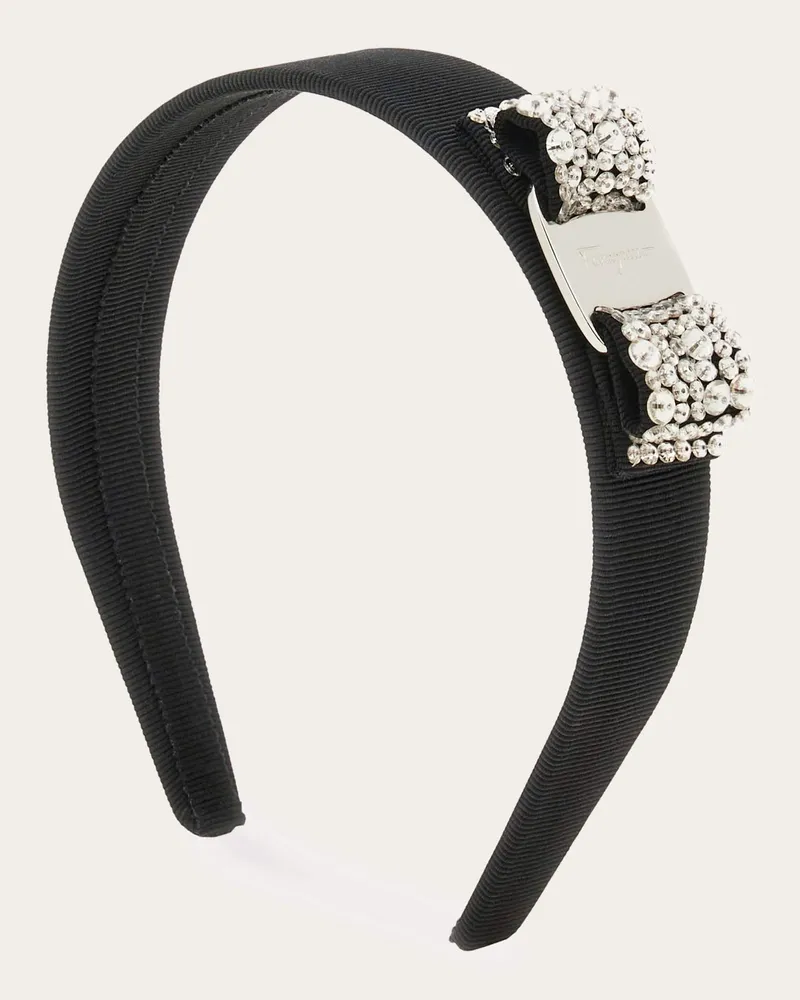 Ferragamo Damen Stirnband mit Vara-Schleife Schwarz Schwarz