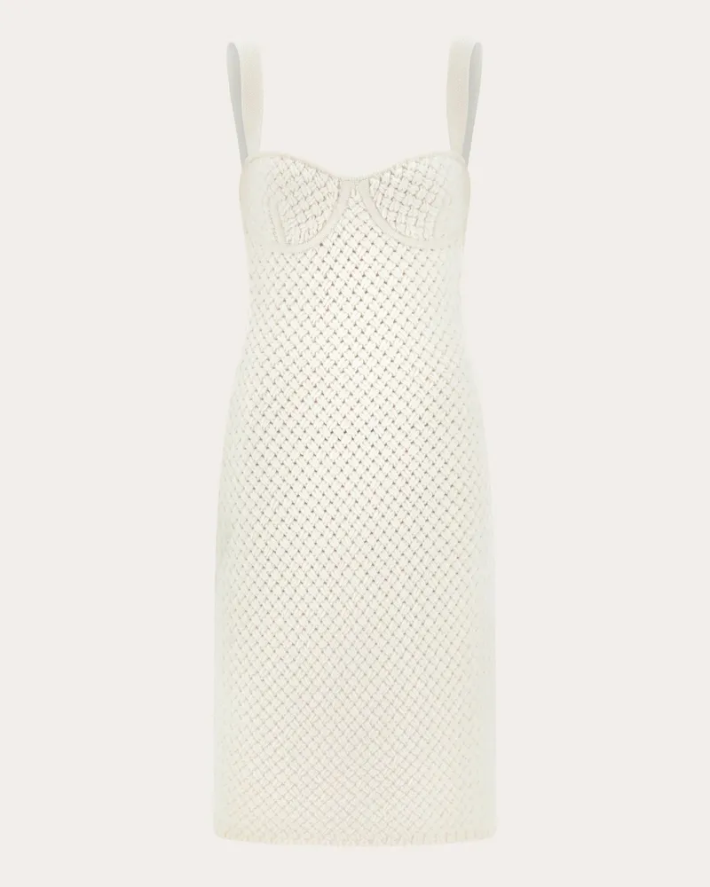 Ferragamo Damen Strickkleid Beige Beige