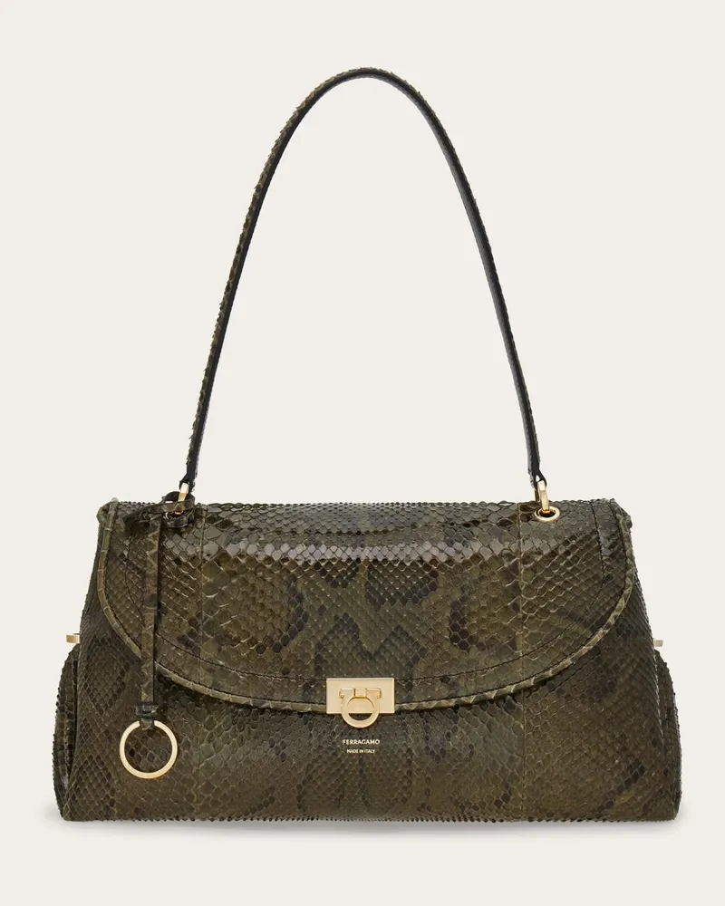 Ferragamo Damen Gancini Umhängetasche (M) Grün Grün