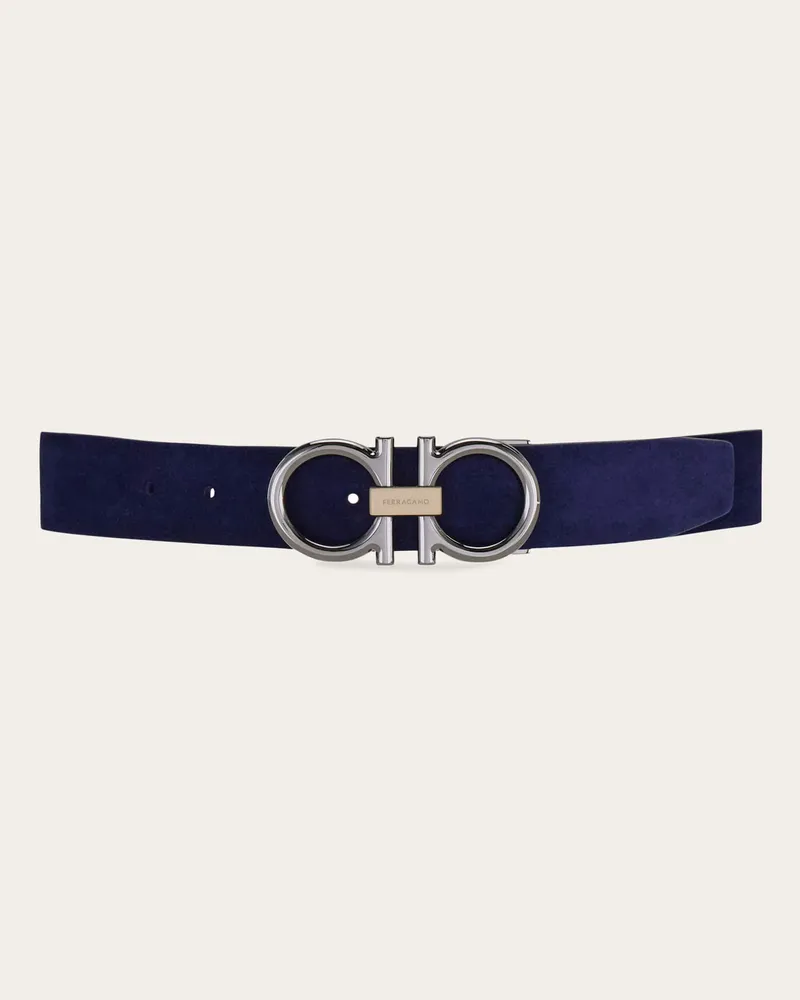 Ferragamo Herren Verstellbarer Gancini Gürtel Blau Blau