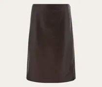Damen Gerader Rock Braun