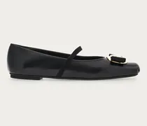 Damen New Vara Plate Ballerina Schwarz Größe 5