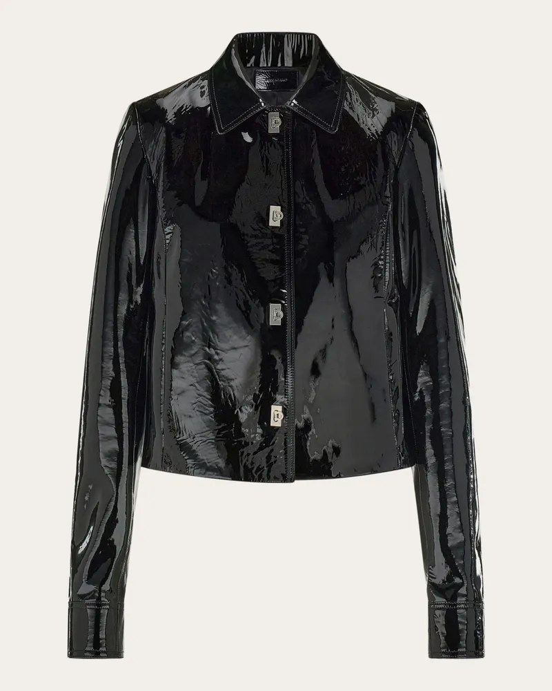 Ferragamo Damen Gerade Jacke in Nappa Schwarz Schwarz