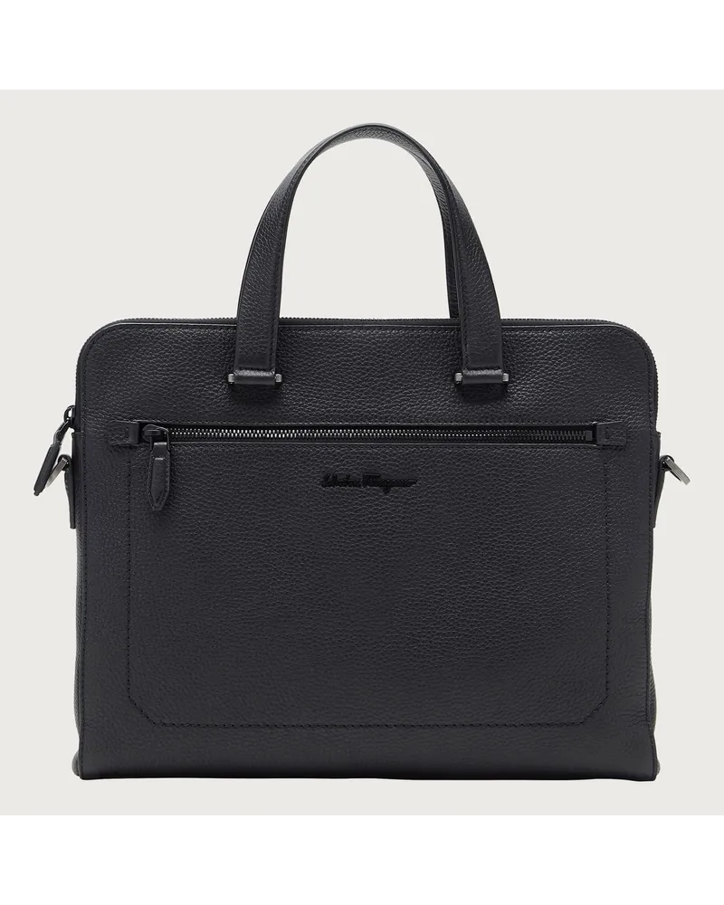 Ferragamo Herren Aktentasche Schwarz Schwarz