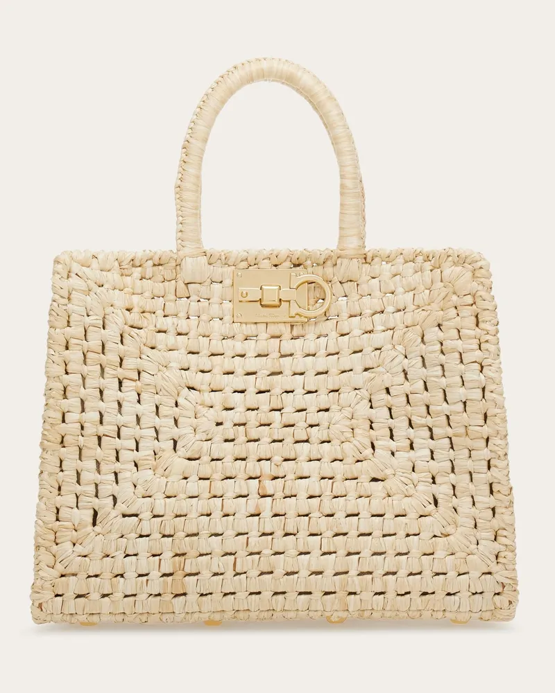 Ferragamo Damen Ferragamo Studio box bag (M) Beige Beige