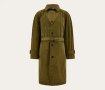 Herren Einreihiger Trenchcoat Grün
