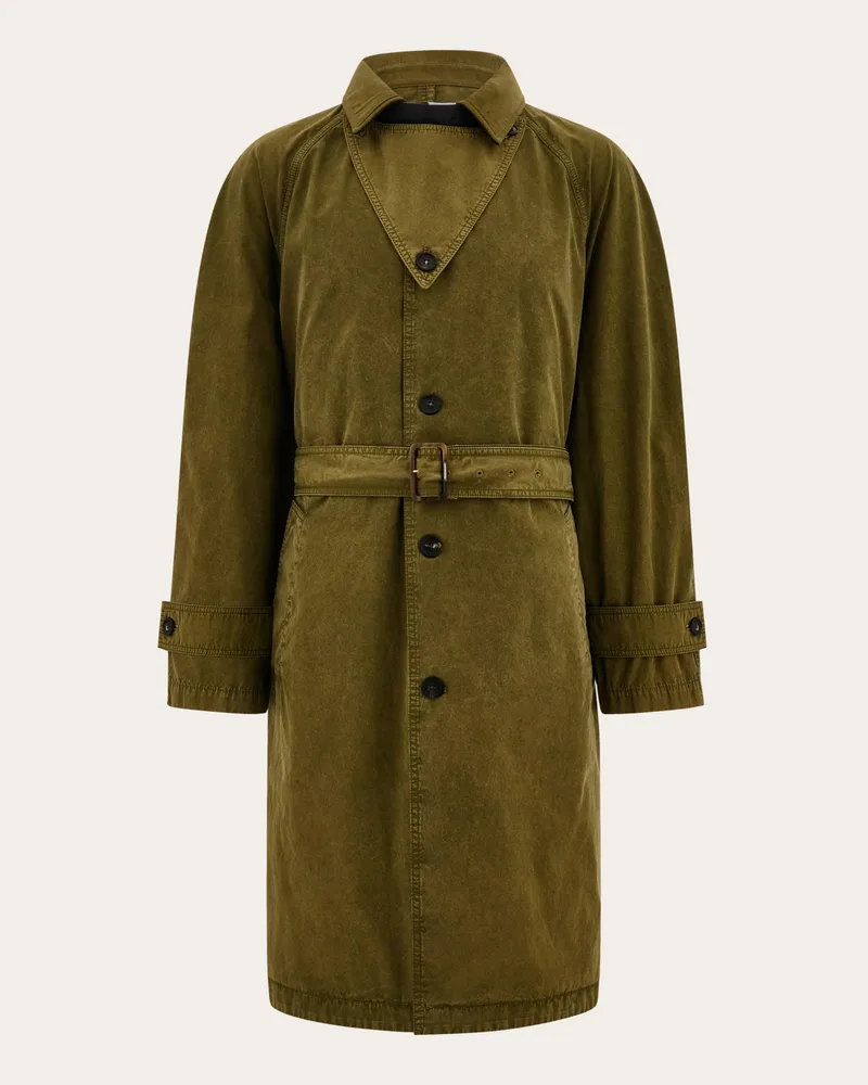 Ferragamo Herren Einreihiger Trenchcoat Grün Grün