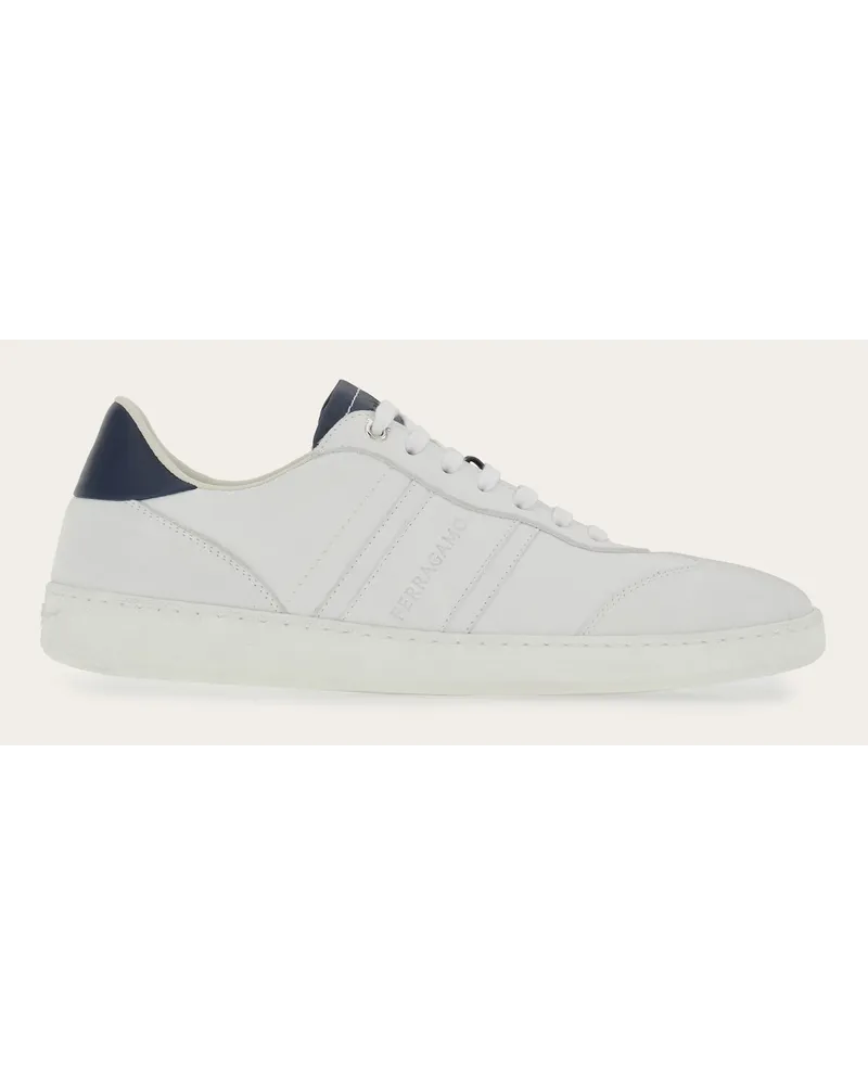 Ferragamo Herren Low-Top-Sneaker mit Signatur Weiß Größe Weiß