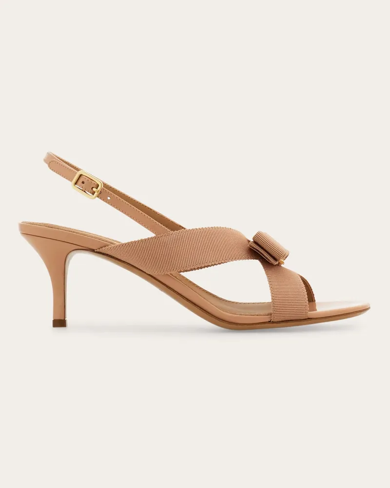 Ferragamo Damen Sandale mit Vara-Schleife Beige Größe Braun
