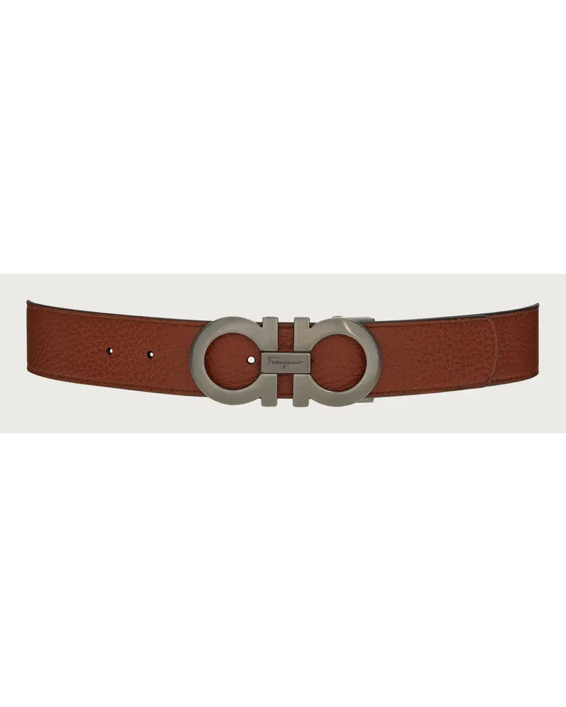 Ferragamo Herren Verstellbarer Gancini Wendegürtel Braun Braun