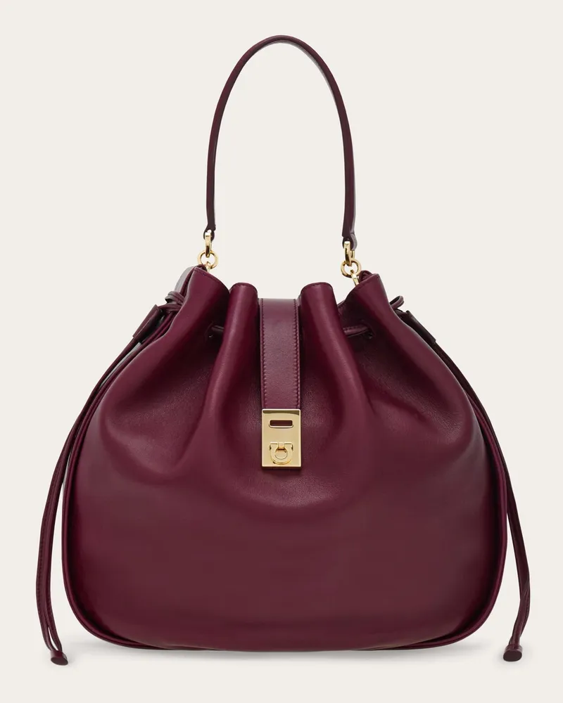 Ferragamo Damen Beuteltasche mit Hug-Schnalle Violett Violett
