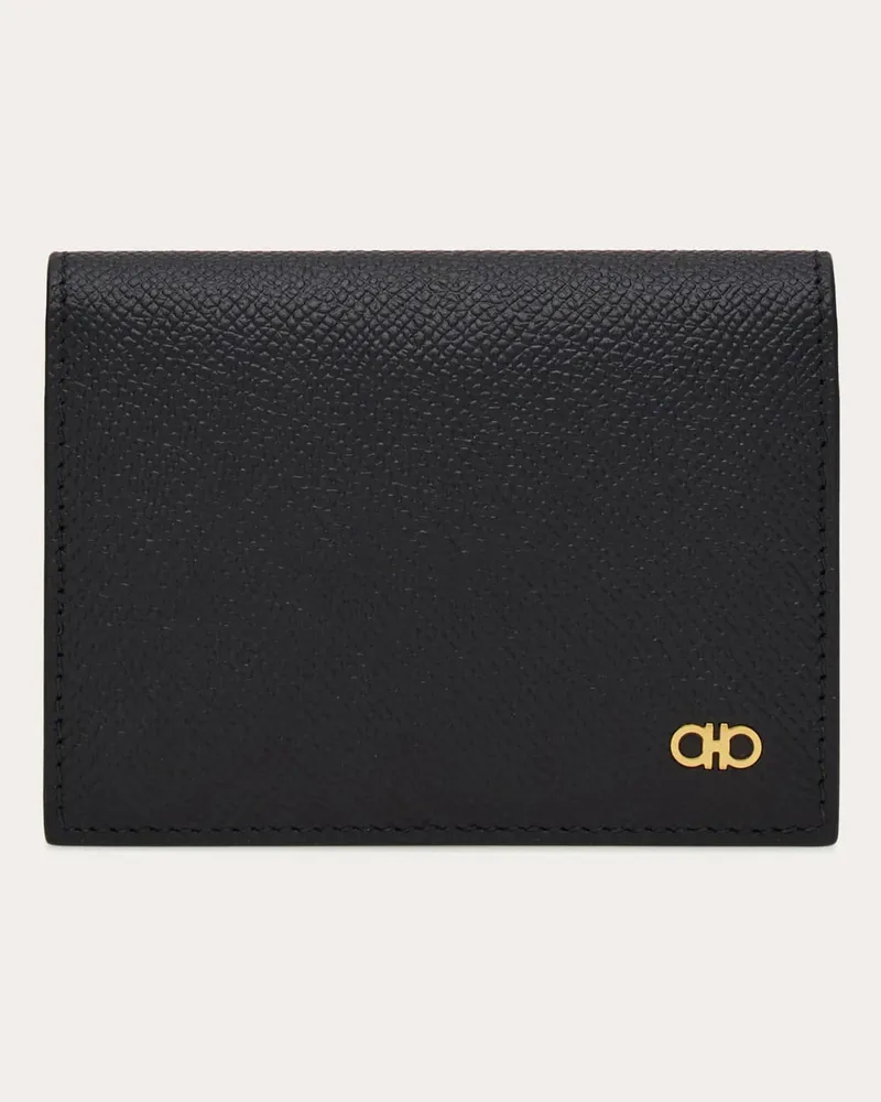 Ferragamo Herren Gancini Kreditkartenetui Schwarz Schwarz