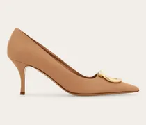 Damen Maxi Gancini Pumps Beige Größe