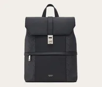 Herren Ferragamo-Monogram Rucksack mit Gancini-Schnalle Schwarz