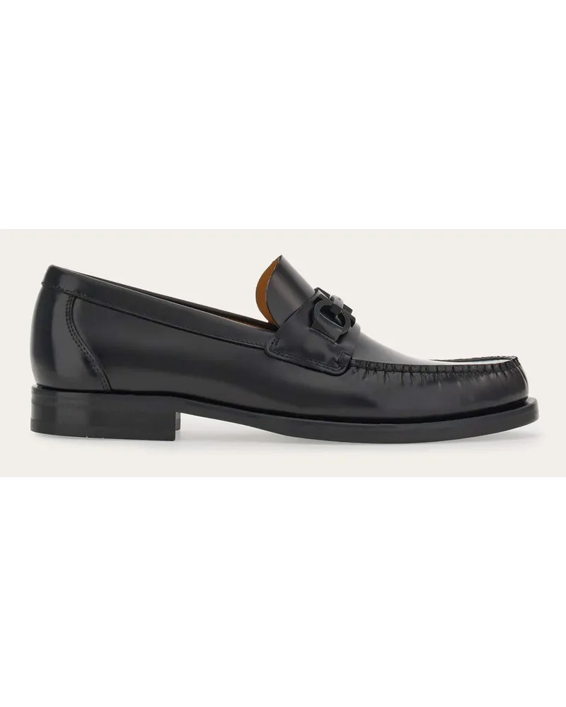Ferragamo Herren Loafer in Mokassin-Machart mit Gancini-Ornament Schwarz Größe Schwarz