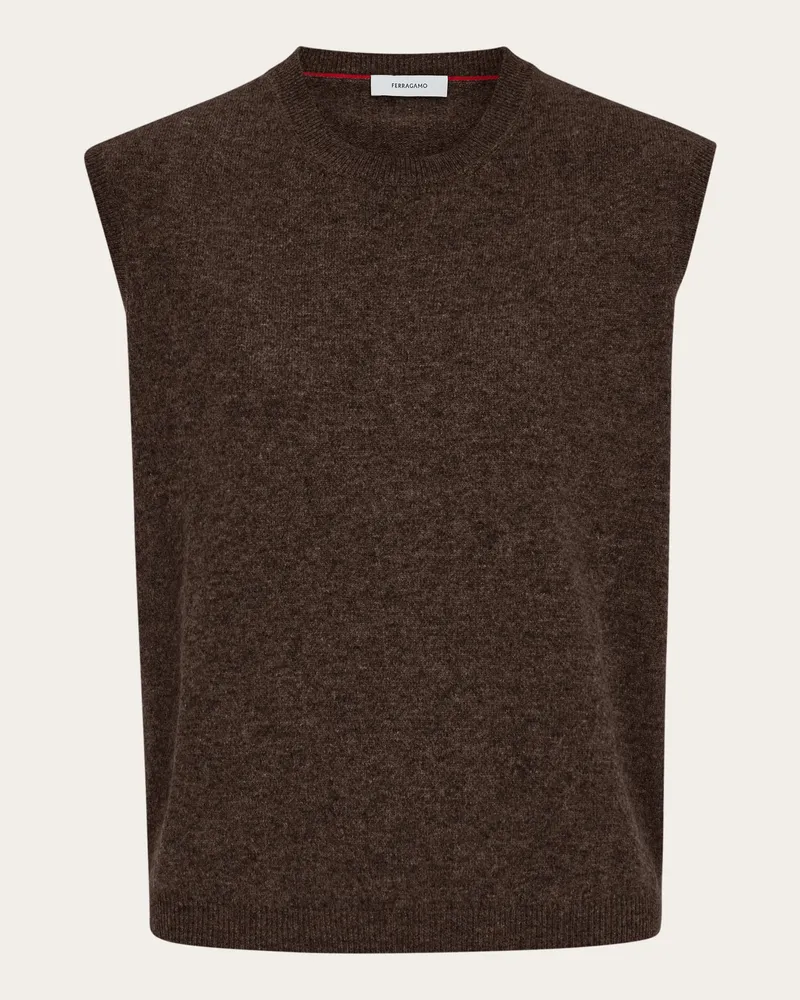 Ferragamo Damen Ärmelloses Top aus Kaschmir Grau Grau