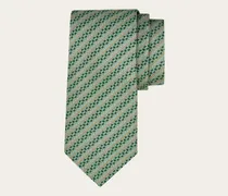 Herren Seidenkrawatte mit Gancini-Regimental-Print Grün